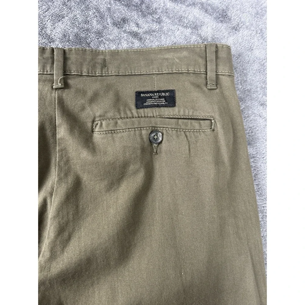 Banana Republic Pants Men's 30x32 Olive Green Lived In Chino Slim Fit Casual NEW